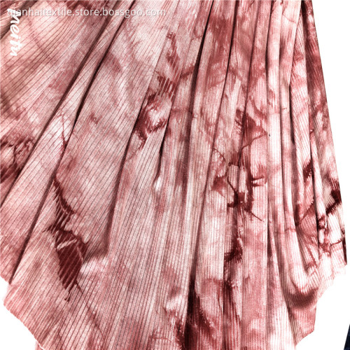 Rayon spandex rib tie dyed